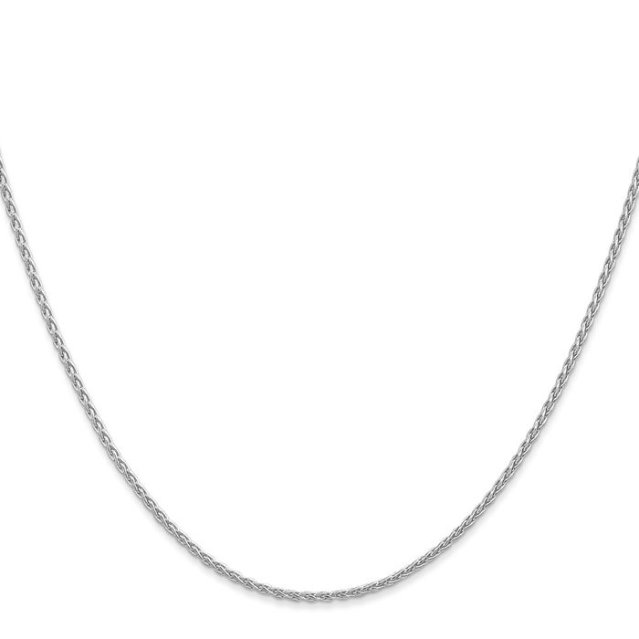 14K Solid White Gold 1.5mm Parisian Spiga Wheat Link Chain Necklace