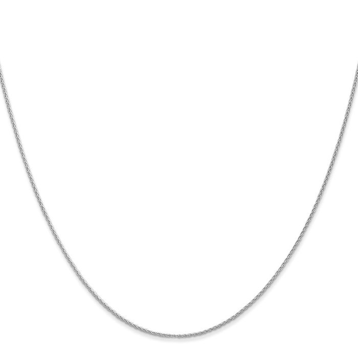 14K Solid White Gold 1mm Parisian Spiga Wheat Link Chain Necklace