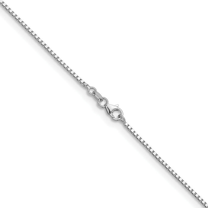 14K Solid White Gold 1.4mm Box Link Chain Necklace