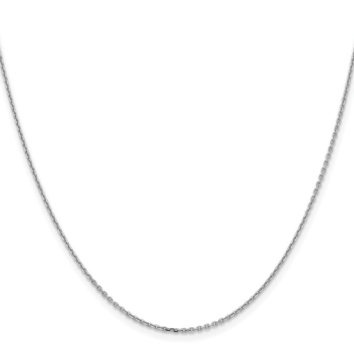 14K Solid White Gold 1.4mm Cable Rolo Link Chain Belcher Necklace