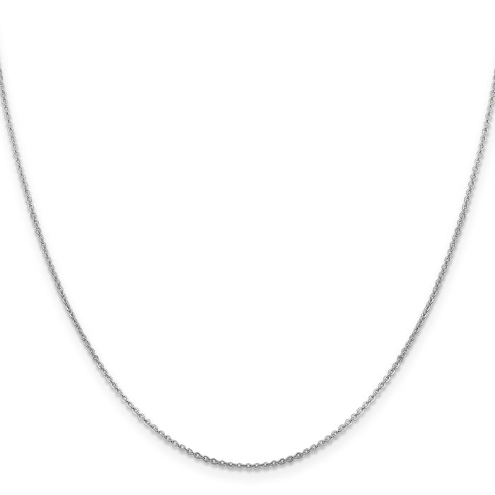 14K Solid White Gold 1.4mm Cable Rolo Link Chain Belcher Necklace