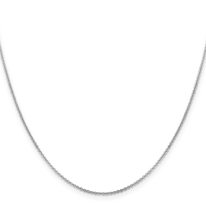 14K Solid White Gold 1.4mm Cable Rolo Link Chain Belcher Necklace