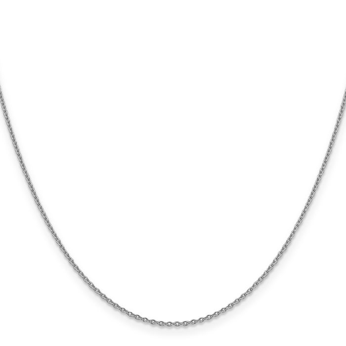 14K Solid White Gold 1.4mm Forzantine Cable Rolo Link Chain Belcher Necklace