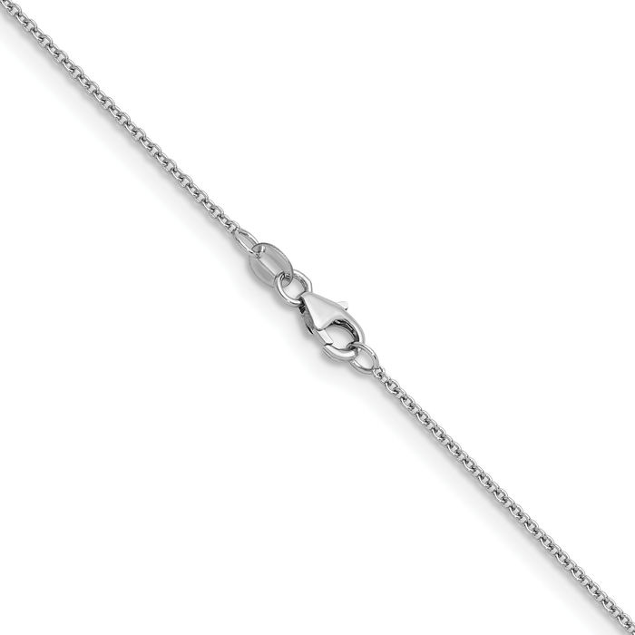 14K Solid White Gold 1.5mm Cable Rolo Link Chain Belcher Necklace