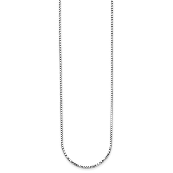 14K Solid White Gold 1.5mm Franco Link Chain Necklace