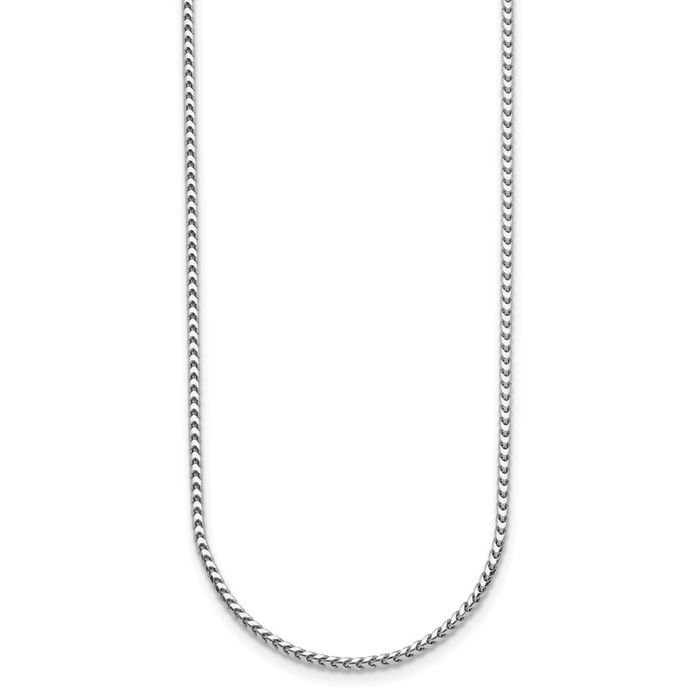 14K Solid White Gold 1.5mm Franco Link Chain Necklace