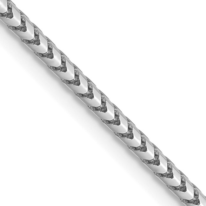 14K Solid White Gold 1.5mm Franco Link Chain Necklace