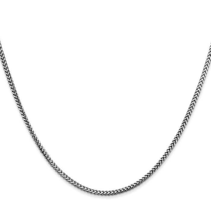 14K Solid White Gold 1.5mm Franco Link Chain Necklace