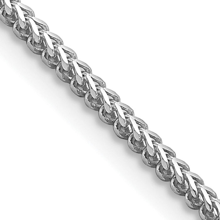 14K Solid White Gold 1.5mm Franco Link Chain Necklace