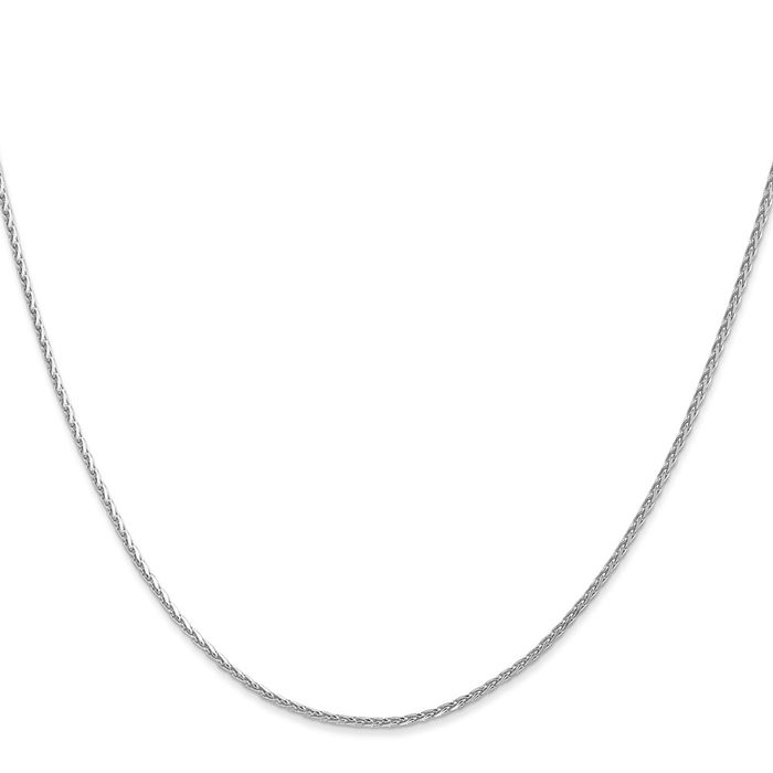 14K Solid White Gold 1.5mm Parisian Spiga Wheat Link Chain Necklace