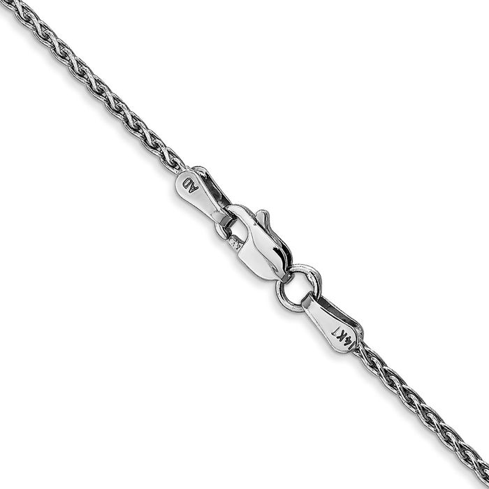 14K Solid White Gold 1.5mm Parisian Spiga Wheat Link Chain Necklace