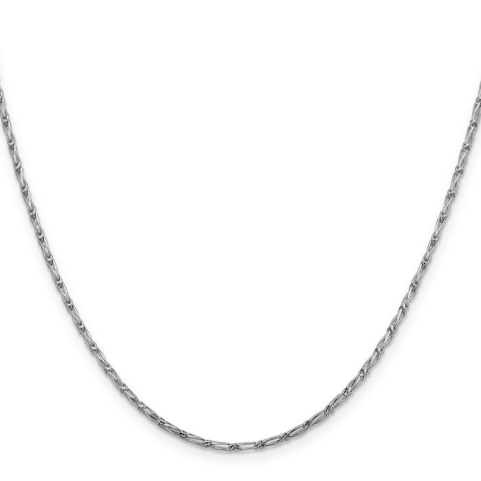 14K Solid White Gold 1.6mm Long Link Franco Chain Necklace