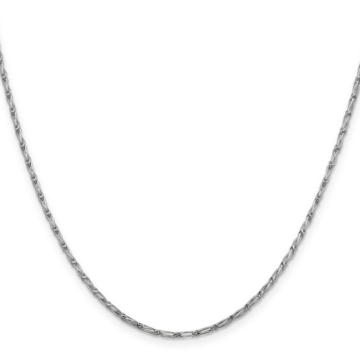 14K Solid White Gold 1.6mm Long Link Franco Chain Necklace