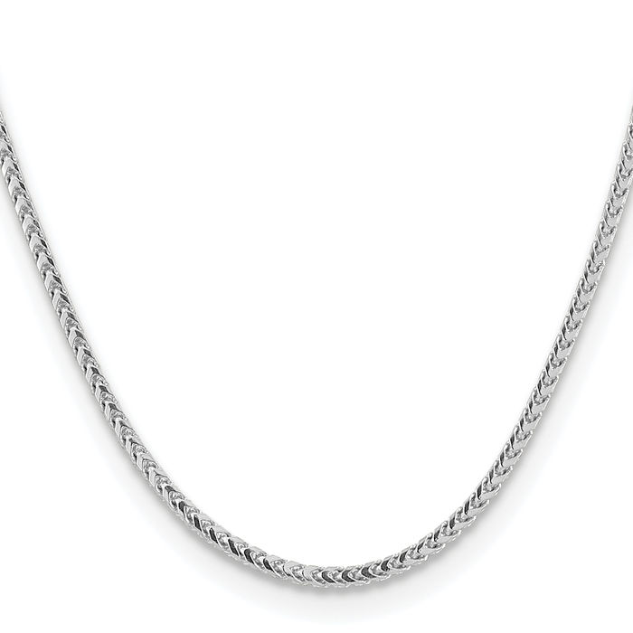 14K Solid White Gold 3mm Franco Link Chain Necklace