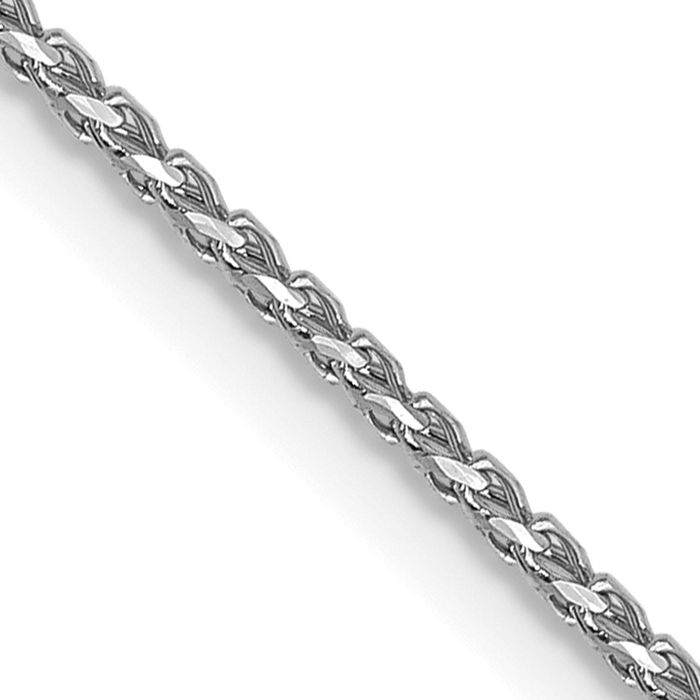 14K Solid White Gold 1mm Franco Link Chain Necklace