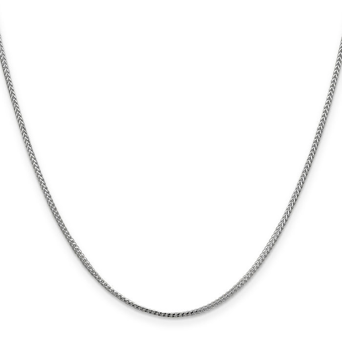 14K Solid White Gold 1mm Franco Link Chain Necklace