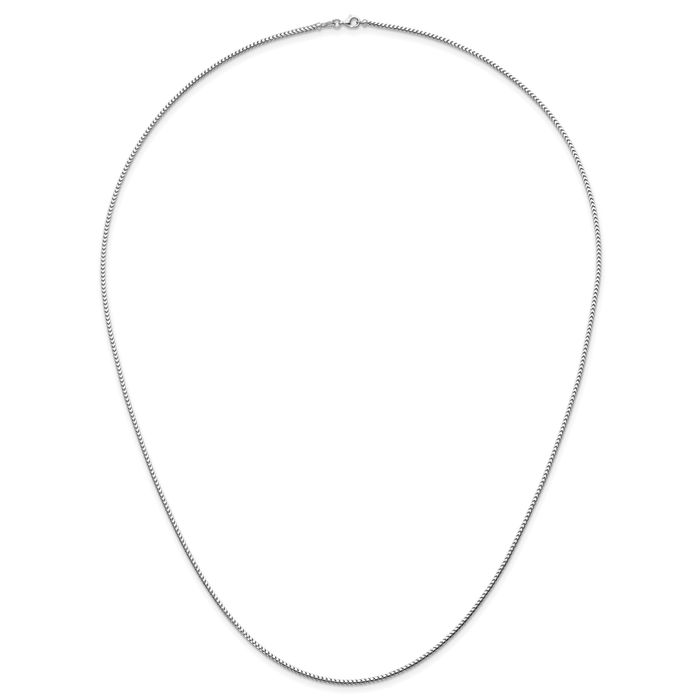 14K Solid White Gold 2mm Franco Link Chain Necklace