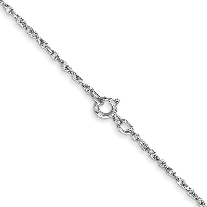 14K Solid White Gold 0.8mm Rope Chain Twisted Link Necklace