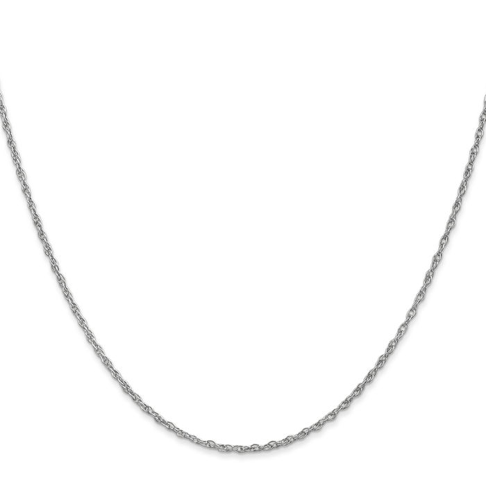 14K Solid White Gold 1.3mm Heavy Rope Chain Twisted Link Necklace