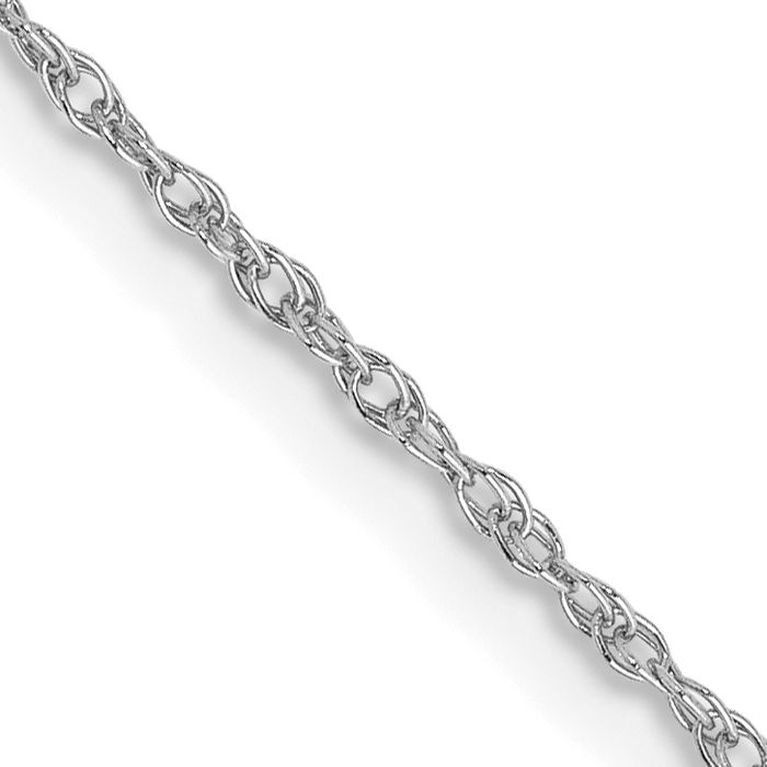 14K Solid White Gold 0.8mm Rope Chain Twisted Link Necklace