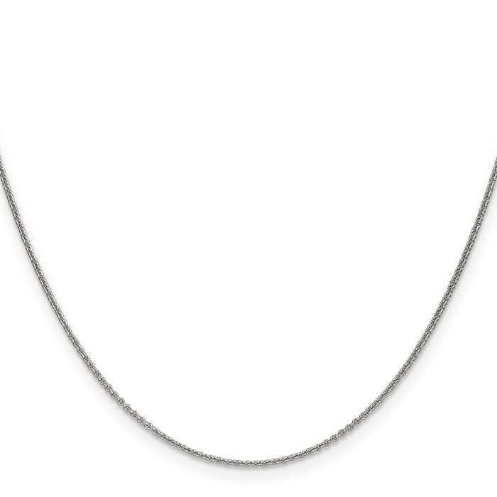 14K Solid White Gold 1mm Round Cable Rolo Link Chain Belcher Necklace