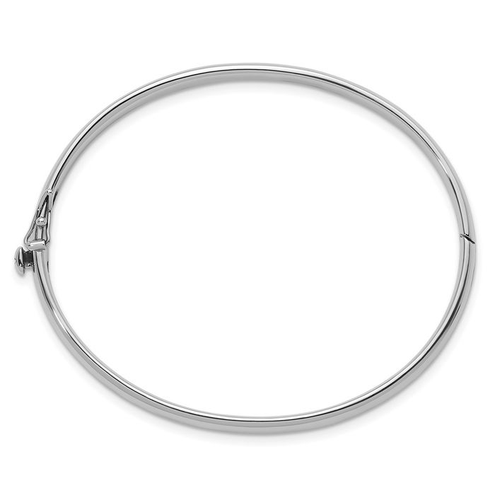 14K Solid White Gold 4.8mm Bangle Bracelet