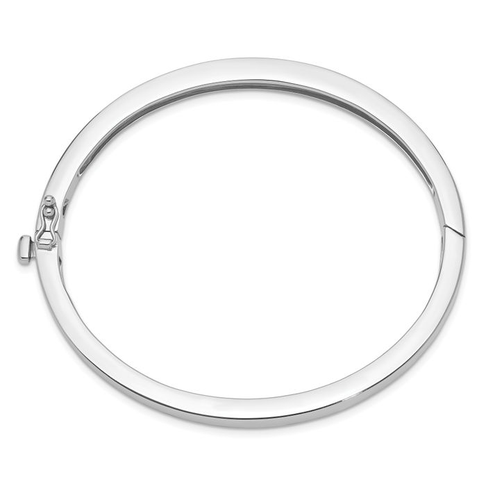 14K Solid White Gold 5.3mm Bangle Bracelet