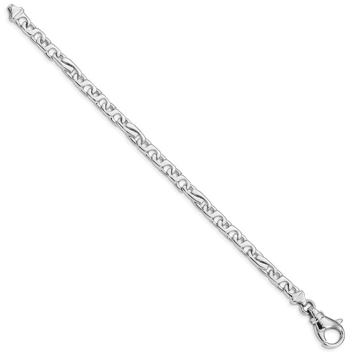 14K Solid White Gold 5.8mm Link Chain Bracelet