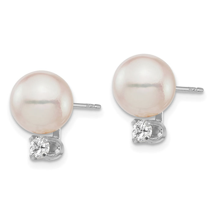 14k solid gold 8.2mm Akoya pearl studs cheapest earrings