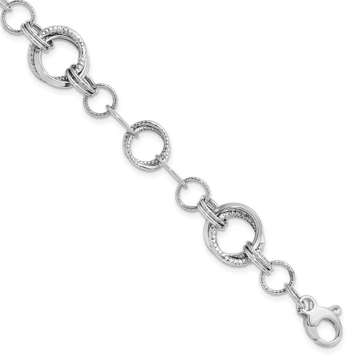 14K Solid White Gold Link Chain Bracelet