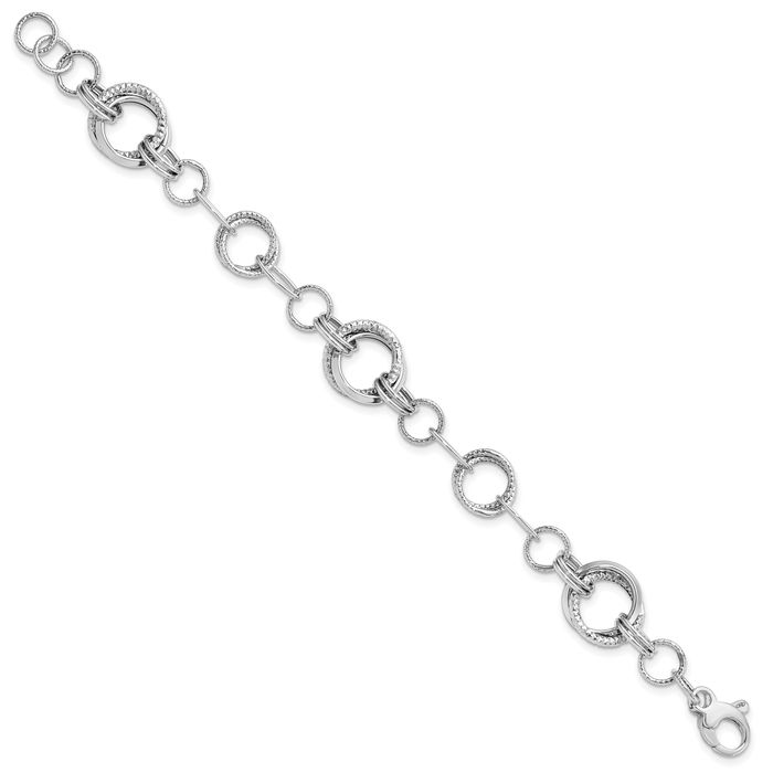 14K Solid White Gold Link Chain Bracelet