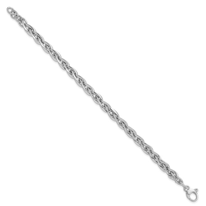 14K Solid White Gold Chain Bracelet