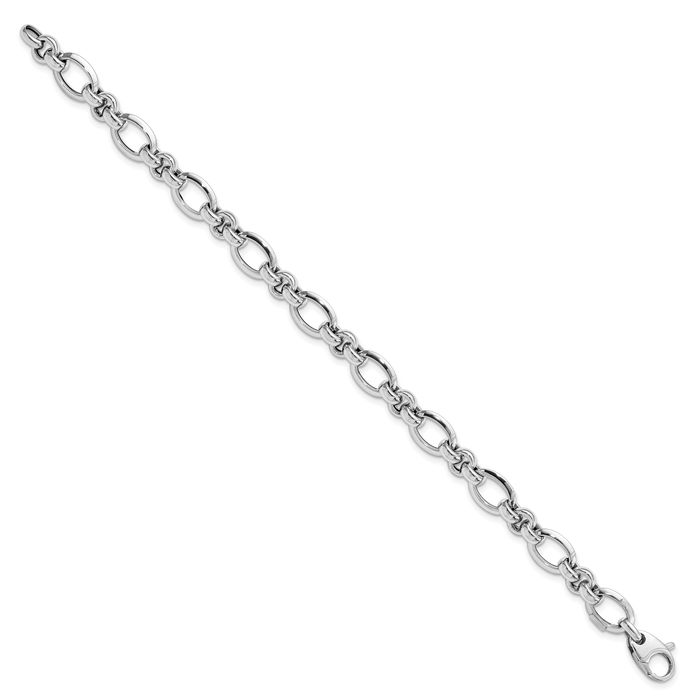 14K Solid White Gold Chain Bracelet