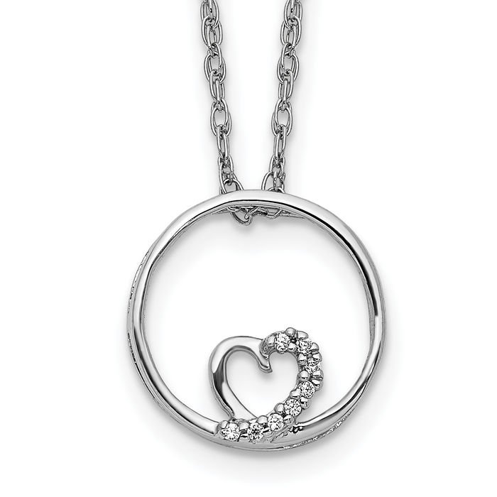 White Gold newest 14K Heart Charm Pendant Round