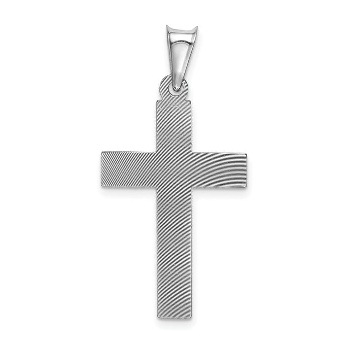 14K Solid White Gold Lord Jesus Christ Crucifix Holy Cross Necklace Religious Chain Pendant Charm