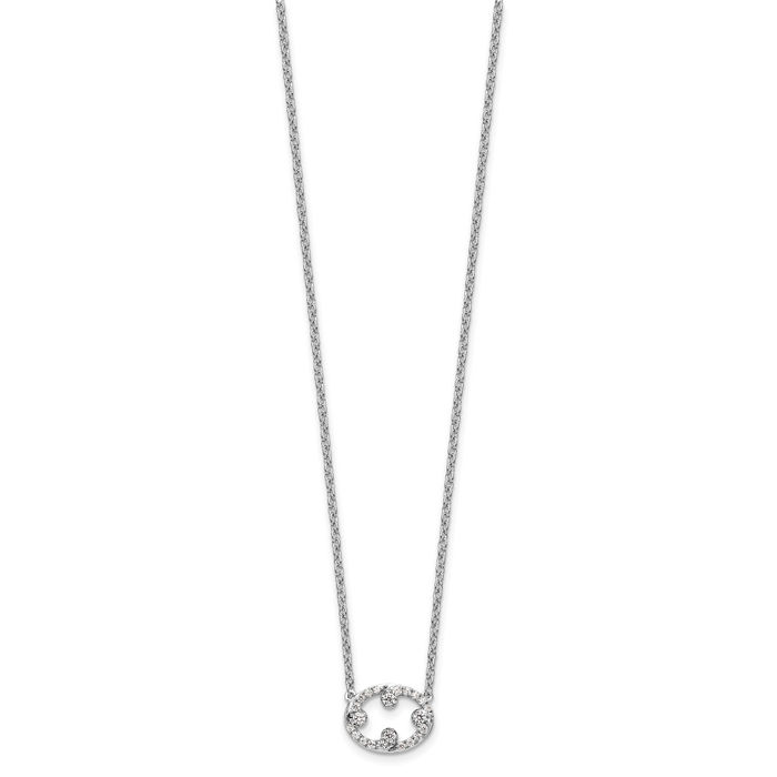 14K Solid White Gold Diamond Necklace Chain