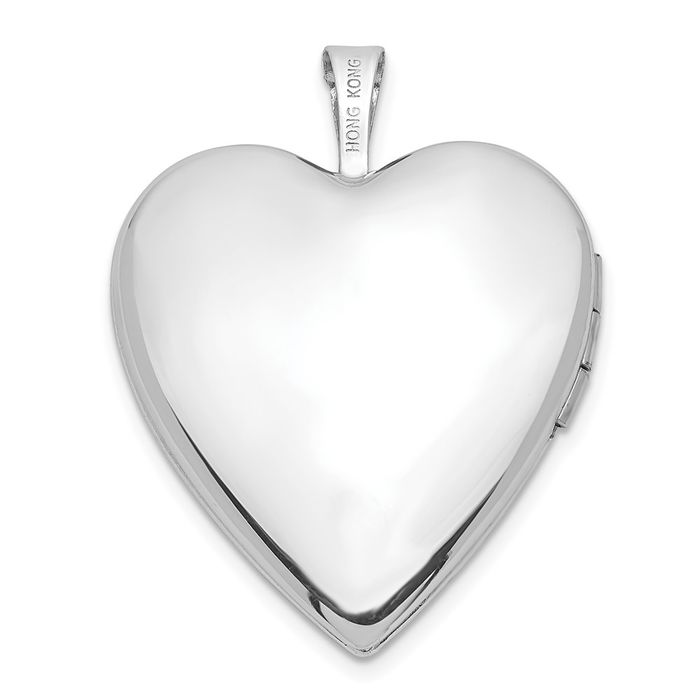 14K Solid White Gold Diamond Heart Locket Necklace Chain Pendant Charm