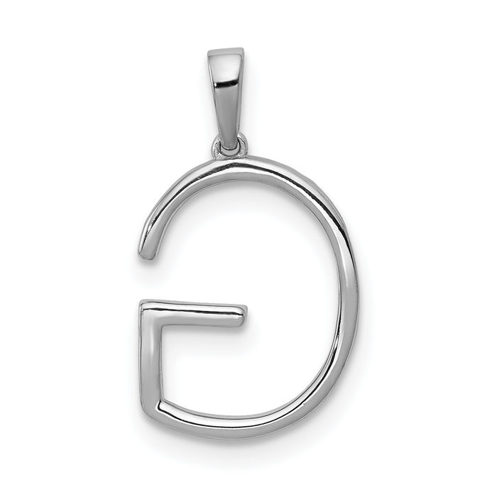 14K Solid White Gold Diamond Dainty Letter G Initial Name Monogram Necklace Chain Pendant Charm