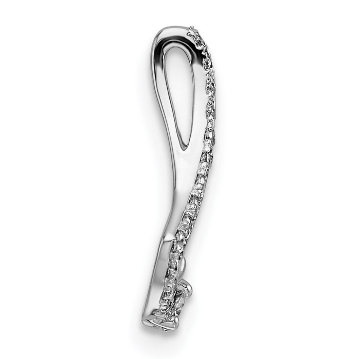 14K Solid White Gold Diamond Necklace Chain Pendant Charm