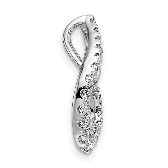 14K Solid White Gold Diamond Necklace Chain Pendant Charm