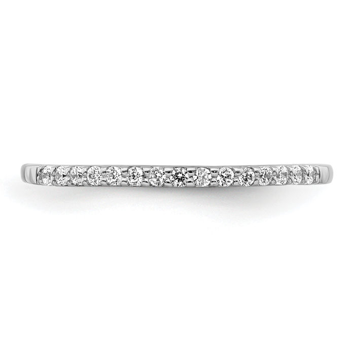 14K Solid White Gold Diamond Anniversary Ring Eternity Wedding Band Bridal Jewelry