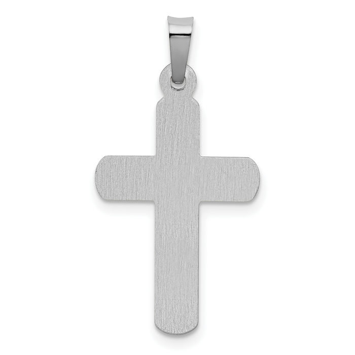 14K Solid White Gold Inri Lord Jesus Christ Crucifix Holy Cross Necklace Religious Chain Pendant Charm