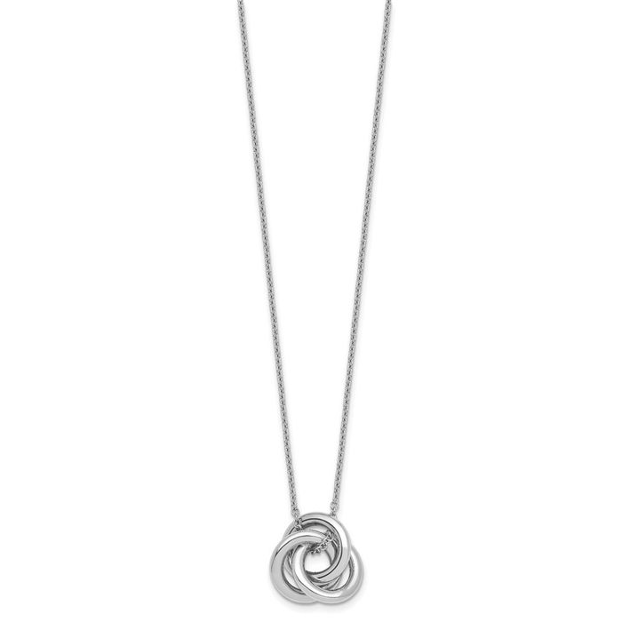 14K Solid White Gold Circle Round Geometric Necklace Chain