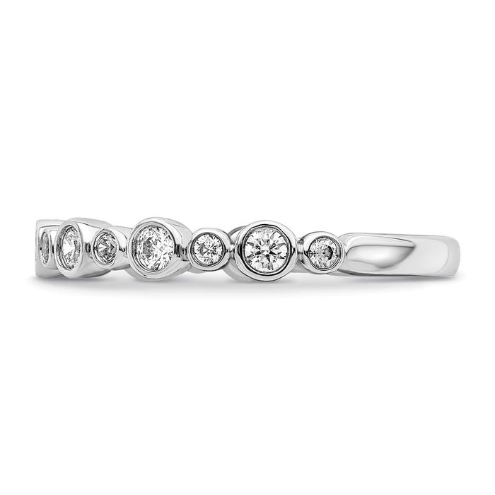 14K Solid White Gold Lab Diamond Anniversary Ring Eternity Wedding Band Bridal Jewelry