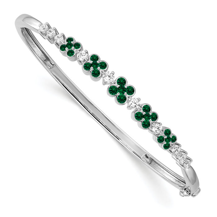 4x2mm Baguette Emerald Bracelet, Baguette Jewelry, Emerald Jewelry, Unisex Bracelet, 925K Sterling Silver Bracelet, 14K&18K Solid White newest Gold