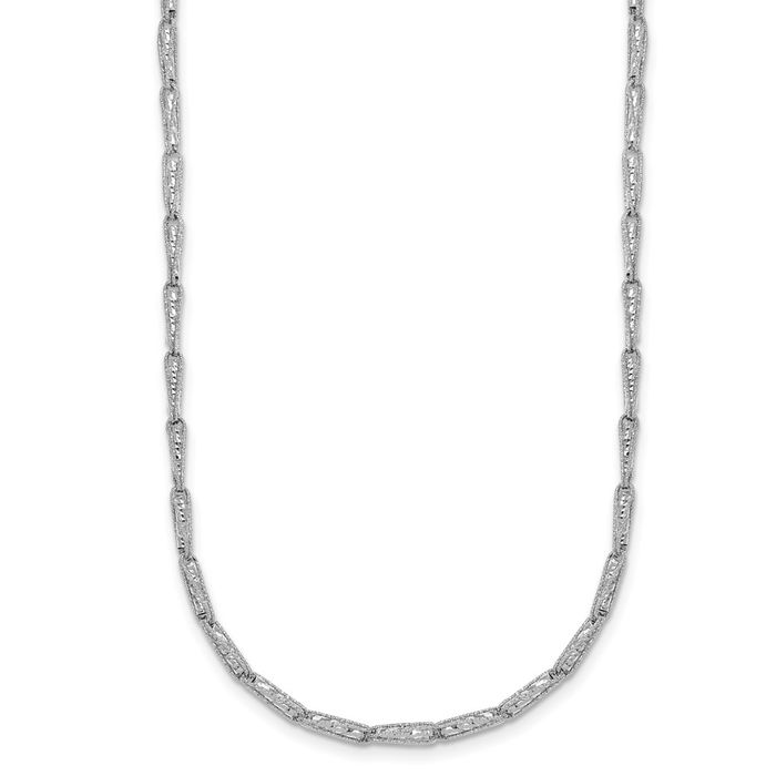 14K Solid White Gold Link Necklace Chain