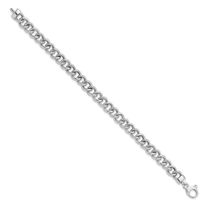 14K Solid White Gold Link Chain Bracelet