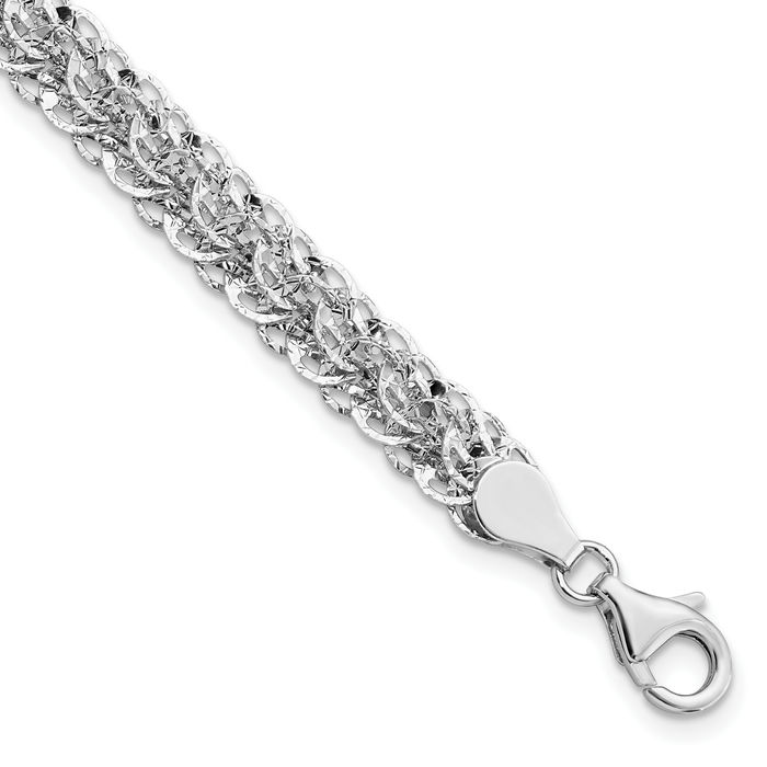 14K Solid White Gold Link Chain Bracelet