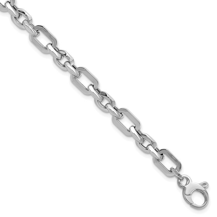 14K Solid White Gold Link Chain Bracelet