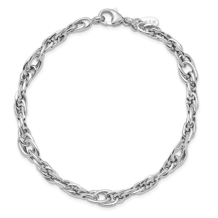 14K Solid White Gold Link Chain Bracelet